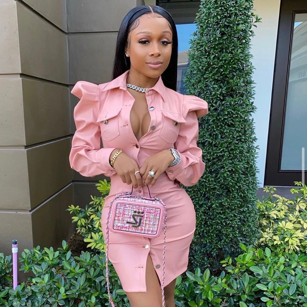 Shane Justin Collection “Fly High” Dress in Pink.